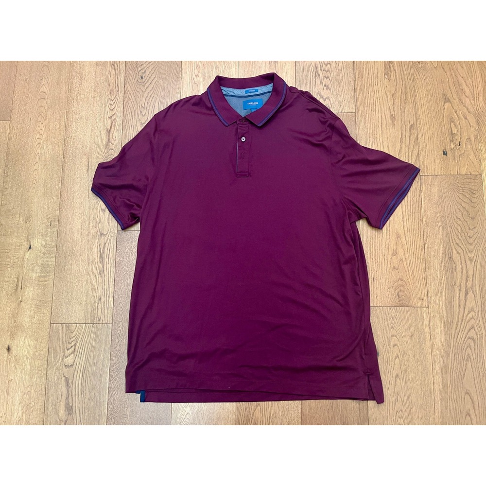 Fairlane XXL Burgundy Polo Shirt Pima Cotton Wine Tasting Luxury‎ Golf Mens 2XL